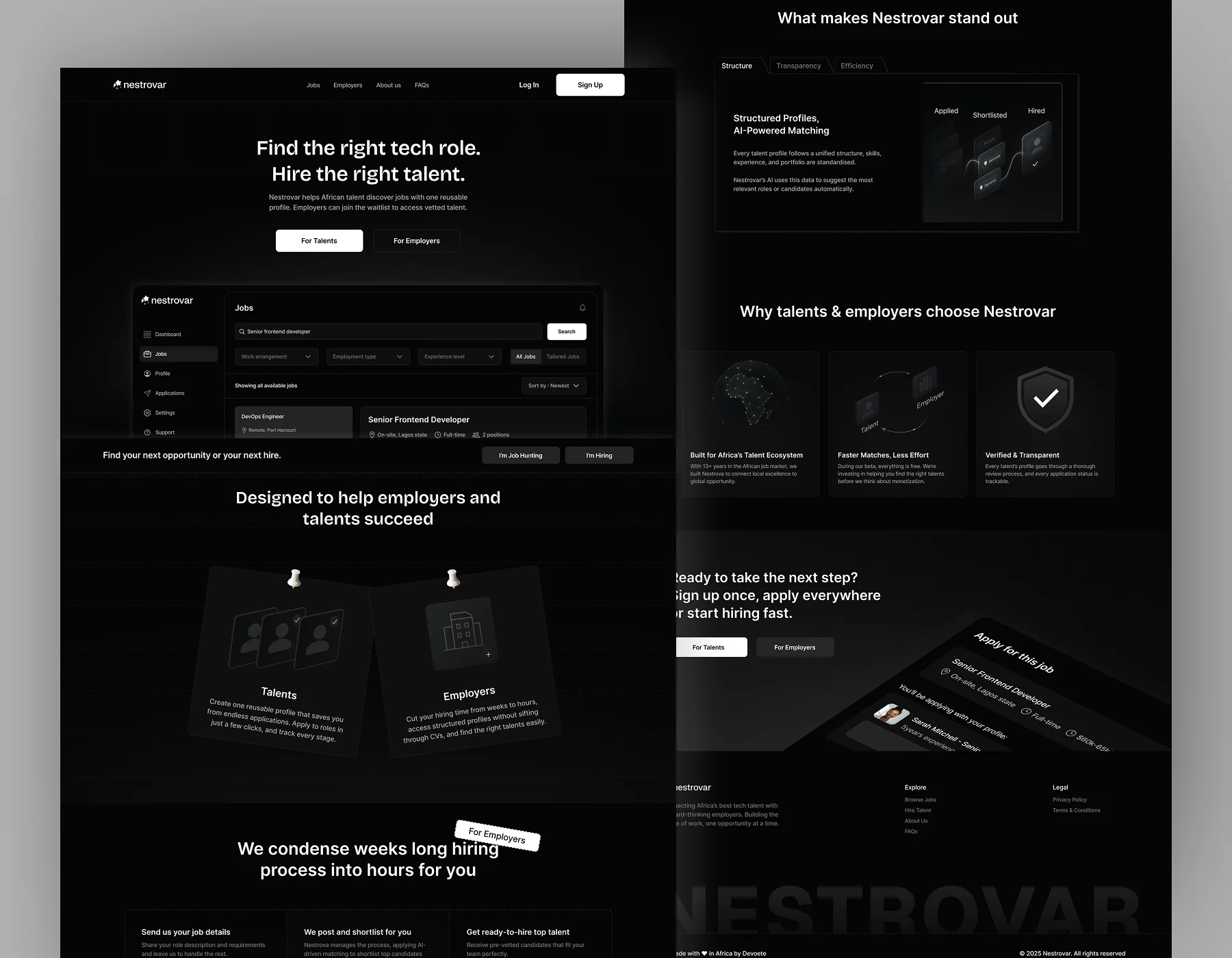 Nestrovar – AI HR Tech, Web app – an AI hiring pipeline for African tech talent.
