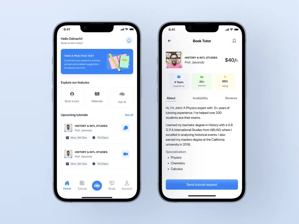 Lenaz home screen – mobile