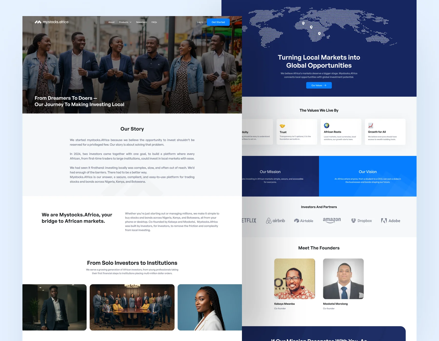 Marketing website – About page